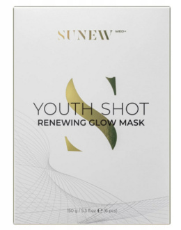 SUNEW MED + - YOUTH SHOT RENEWING GLOW MASK maska odmładzająca w płacie 6szt