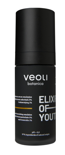 VEOLI BOTANICA - ELIXIR OF YOUTH Rozjaśniająco-odżywcze serum emulsyjne z tetraizopalmitynianem askorbylu 5% i trokserutyną 1%