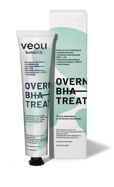 VEOLI BOTANICA - Krem na noc z kwasem salicylowym BHA 1,5% OVERNIGHT BHA TREATMENT